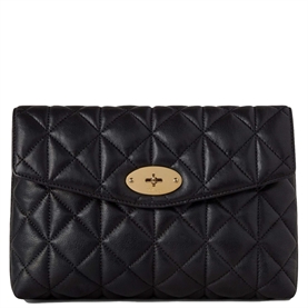 Mulberry Large Darley Cosmetic Pouch Black Quilted Nappa